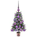 vidaXL Vianočný stromček s 150 LED-i so stojanom Zelená 65 cm PE