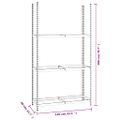 vidaXL 3-posch. stojany na pneumatiky 4ks strieborné 110x40x200cm oceľ