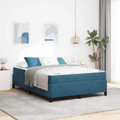 vidaXL Rám postele Tmavomodrá 160 x 200 cm látka