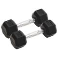 vidaXL Jednoručné činky 2 ks 5 kg celkové liatina