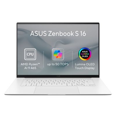 ASUS Zenbook S 16 OLED/UM5606GA-OLED528X/AI9-465/16''/2880x1800/T/32GB/1TB/AMD int/W11P/White/2R