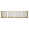 vidaXL TV skrinky 2 ks, biela+sonoma 142,5x35x36,5cm, kompozitné drevo
