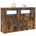 vidaXL Servírovacia skriňa Dymová dub 116 x 30 x 75 cm