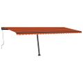 vidaXL Samostatne stojaca automatická markíza 600x350cm oranžovo-hnedá