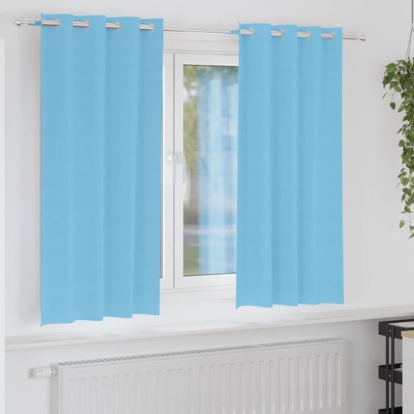 vidaXL Záclony na zatemnenie s krúžkami 2 pcs Svetlomodrá 175 x 140 cm
