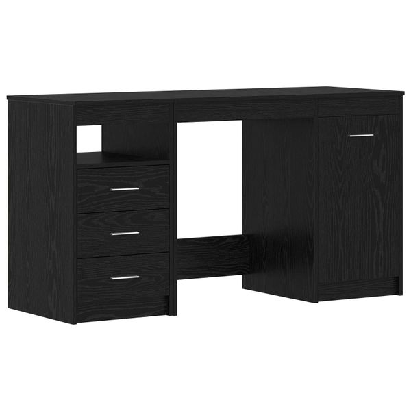 vidaXL Stôl 2 pcs Čierny dub 140 x 50 x 76 cm Kompozitné drevo
