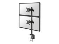 Montážna sada - plný pohyb - pre 2 LCD displeje - čierna - veľkosť obrazovky: 10"-27" - upevnenie svorkou, upevniteľné na stôl