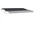 vidaXL Automatická markíza, LED a senzor vetra 400x350 cm, antracitová