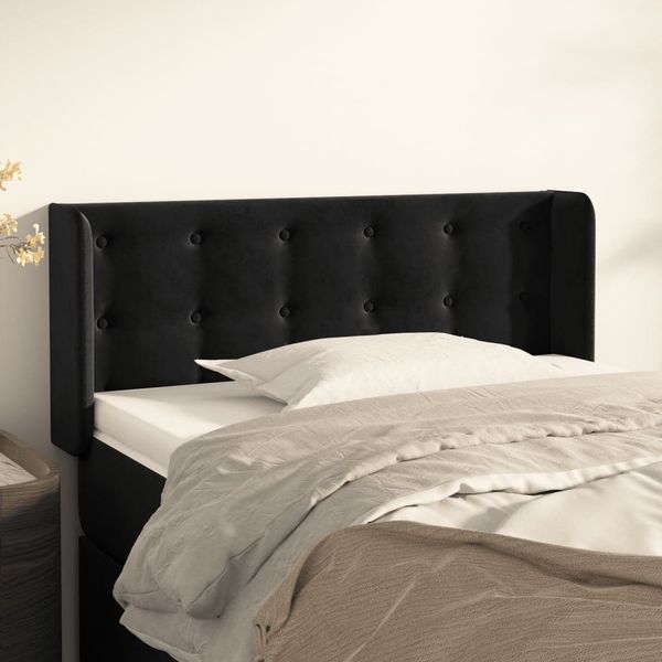 vidaXL Čelo postele so záhybmi čierne 83x16x78/88 cm zamat