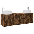 vidaXL Set kabinetov do kúpeľne 3 ks Dymový dub 49,5 x 44,5 x 65,5 cm