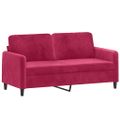 vidaXL 2-miestna pohovka vínovo-červená 140 cm zamat