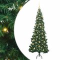 vidaXL Rohový umelý vianočný strom s 300 LED-i Zelená 210 cm PVC a kov