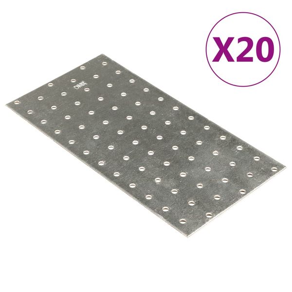 vidaXL Dierované plechy 20 ks 2 mm 240x120 mm pozinkovaná oceľ