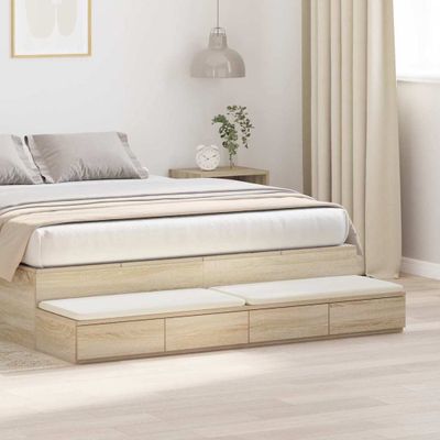 vidaXL Zásuvky pod posteľ so zásuvkou Sonoma dub 160 x 36,5 x 16,5 cm