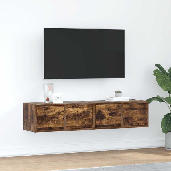 vidaXL TV stolíky 2 ks dymový dub 60x31x25,5 cm spracované drevo