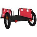vidaXL Príves na bicykel, červený, oxfordská látka, železo