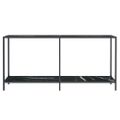 vidaXL Konzolový stolík čierny 160x35x75,5 cm tvrdené sklo