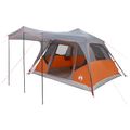 vidaXL Rodinný stan so strechou Šedá a oranžová 305 x 275 x 190 cm