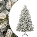 vidaXL Umelý Sklápací Vianočný Stromček 300 LED Zelená a biela 210 cm