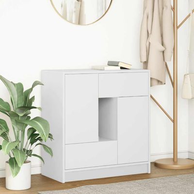 vidaXL Komoda so zásuvkami a dvierkami, biela 70,5x34x74,5 cm
