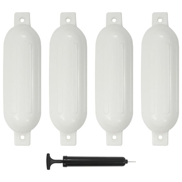 vidaXL Lodný nárazník 4 ks, biely 51x14 cm, PVC