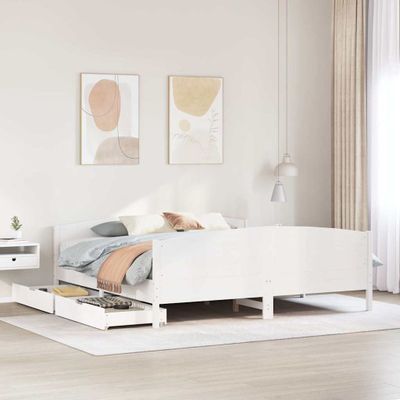 vidaXL Posteľ bez matraca biela 200x200 cm masívna borovica