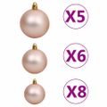 vidaXL Umelý predsvietený vianočný stromček s guľovými sadami Zelená