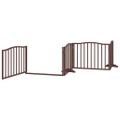 vidaXL Brána pre psa dvere sklad. 4 panely 320 cm topoľové drevo