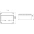 Rozvádzač FlatBOX 5913 IP65, 13mod., na omietku, priehľadné dvierka, 220x270x121mm