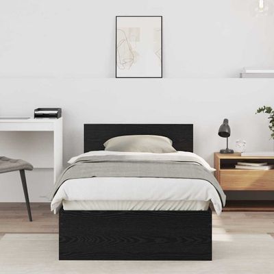 vidaXL Rám postele s čelom Čierny dub 90 x 190 cm Kompozitné drevo