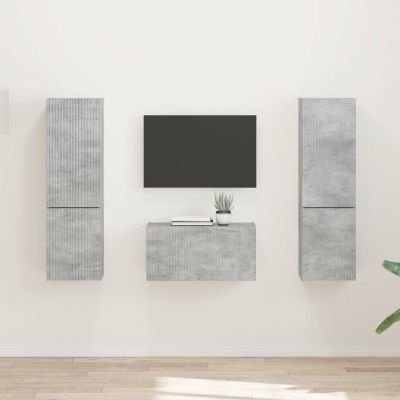vidaXL Zostava TV skriniek 5 pcs Betónová šedá Kompozitné drevo