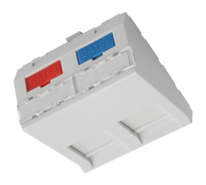Modul French style Solarix 45x45mm pre 2 keystony uhlový biely