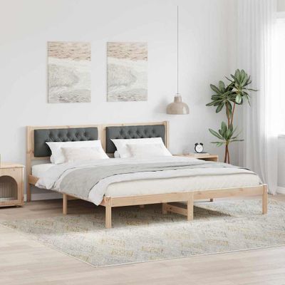 vidaXL Rám postele Tmavo šedá 160 x 200 cm Masívne borovicové drevo