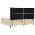 vidaXL Posteľ s pružinovým rámom Krémová 200 x 200 cm látka