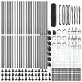 vidaXL Hexagonálne oplotenie s betónovým podstavcom 100 x 0,8 m Sivá