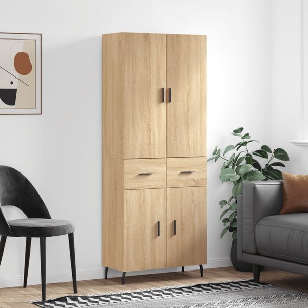 vidaXL Vysoká skrinka dub sonoma 69,5x34x180 cm spracované drevo