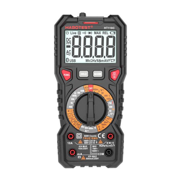 Digitálny multimeter so svietidlom Habotest HT118C, True RMS, NCV, testovanie batérií