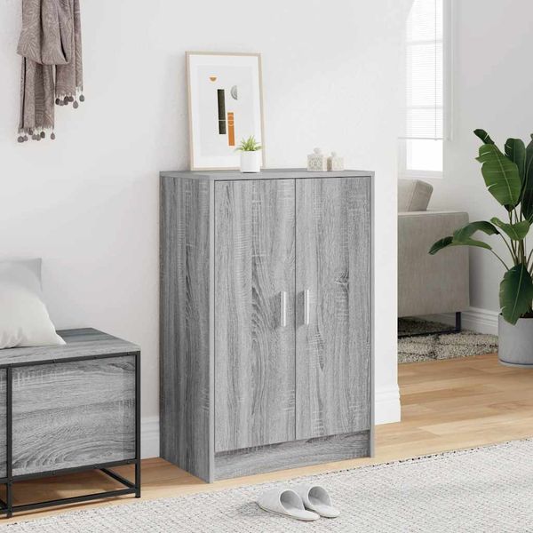 vidaXL Botník sivý dub sonoma 60x35x92 cm spracované drevo
