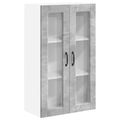 vidaXL Nástenný sklenený kabinet PORTO Betónová šedá 60 x 31 x 100 cm