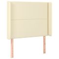 vidaXL Čelo postele so záhybmi krémové 83x16x118/128 cm umelá koža