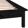vidaXL Posteľný rám s LED, čierny 150x200 cm, King, drevený masív