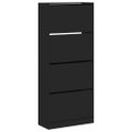 vidaXL Botník so 4 výklopnými zásuvkami čierny 80x34x187,5 cm