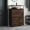 vidaXL Botník hnedý dub 75x34x112 cm kompozitné drevo