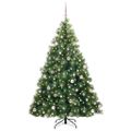 vidaXL Umelý vianočný stromček s 300 LED-i Zelená 240 cm PE a PVC