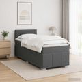 vidaXL Posteľ boxspring s matracom Tmavosivá 80 x 200 cm Látka
