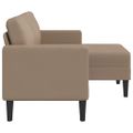 vidaXL 2-miestna pohovka s ležadlom v tvare L, cappuccino 125 cm, umelá koža