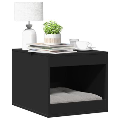 vidaXL Uzavretý box na stelivo, čierny 47x59x42 cm, kompozitné drevo