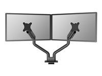 Montážna sada (2 upevňovacie ramená) - plný pohyb - pre 2 monitory - hliník - čierna - veľkosť obrazovky: 17"-35" - upevniteľné na stôl