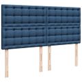 VidaXL Osmanská posteľ s matracom a LED diódami Modrá látka 180x200 cm