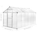 vidaXL Skleník, hliník 362x190x195 cm 13,41 m³